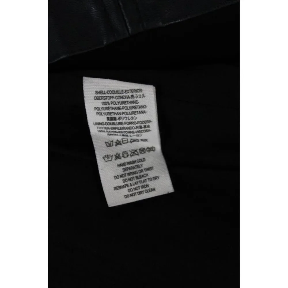 Free People Women Black Mini Skirt Polyurethane Zip Closure Size 4